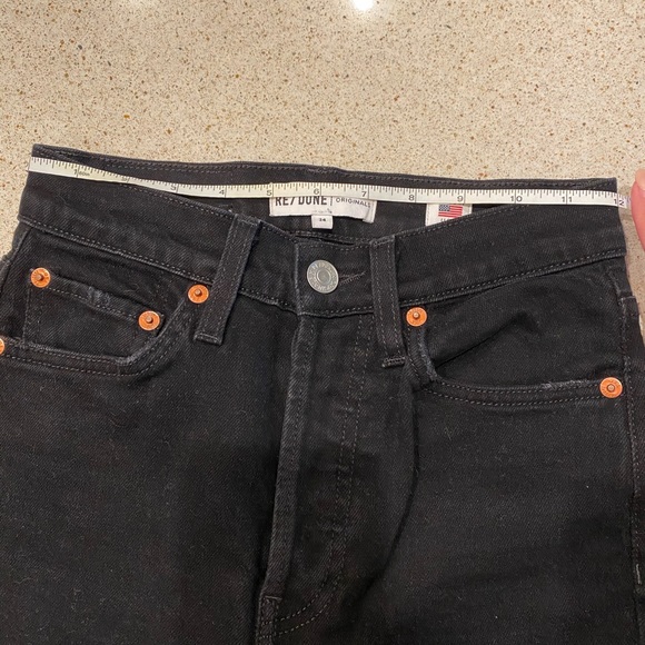 Re/Done High Rise Crop Raw Hem Distressed size 24 - Picture 11 of 16